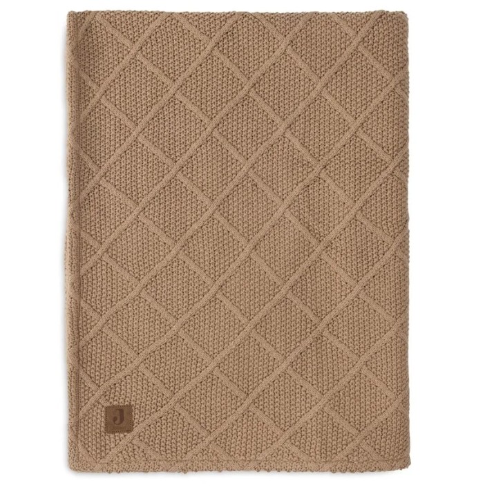 Pătura Jollein Check Knit Biscuit/Teddy Fleece 75x100 (517-511-68041)