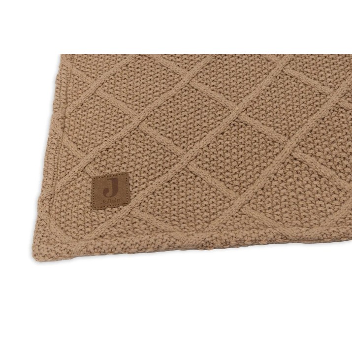 Pătura Jollein Check Knit Biscuit/Teddy Fleece 75x100 (517-511-68041)