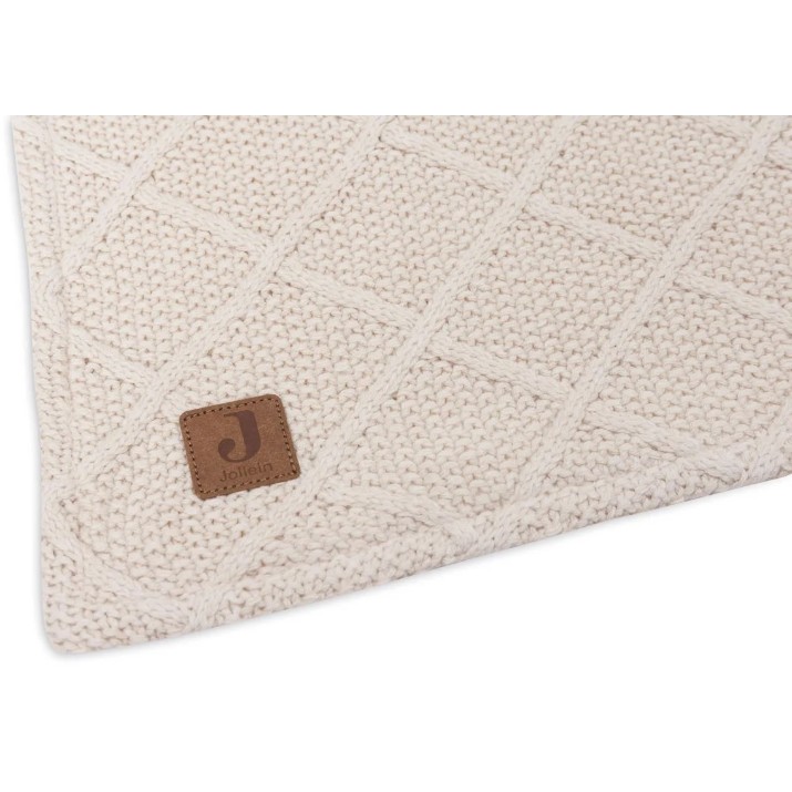 Pătura Jollein Check Knit Oatmeal/Teddy Fleece 75x100 (517-511-68040)