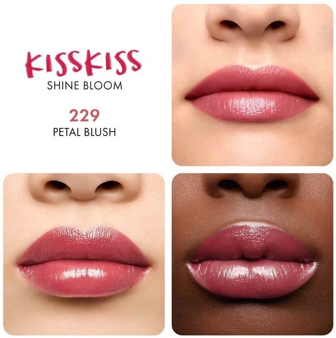 Ruj de buze Guerlain KissKiss Shine Bloom 229 Petal Blush