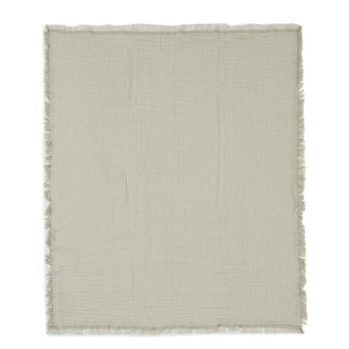Плед Jollein Fringe Olive Green/Ivory GOTS 120x120 (521-557-68014)