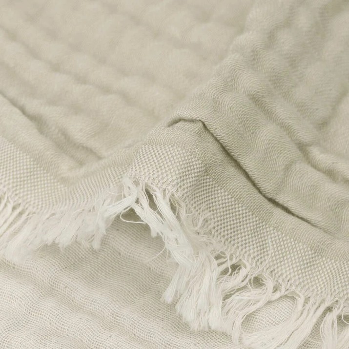 Плед Jollein Fringe Olive Green/Ivory GOTS 120x120 (521-557-68014)