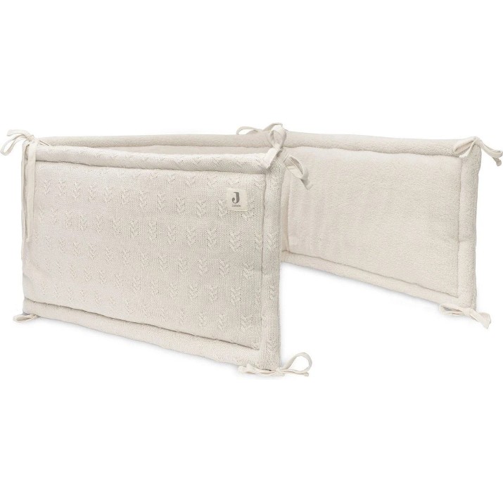 Protectie laterala pentru patut Jollein Grain Knit Oatmeal 180x30 (004-895-67047)