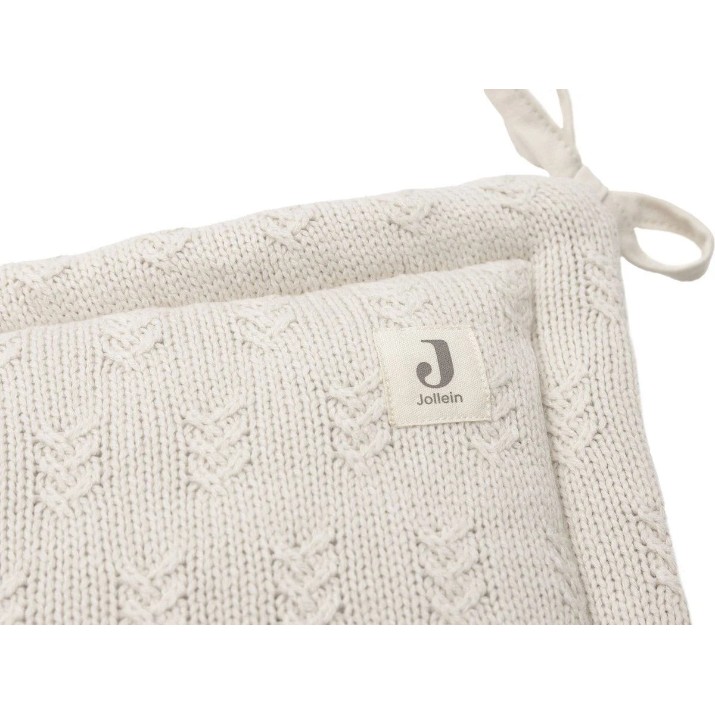 Protectie laterala pentru patut Jollein Grain Knit Oatmeal 180x30 (004-895-67047)
