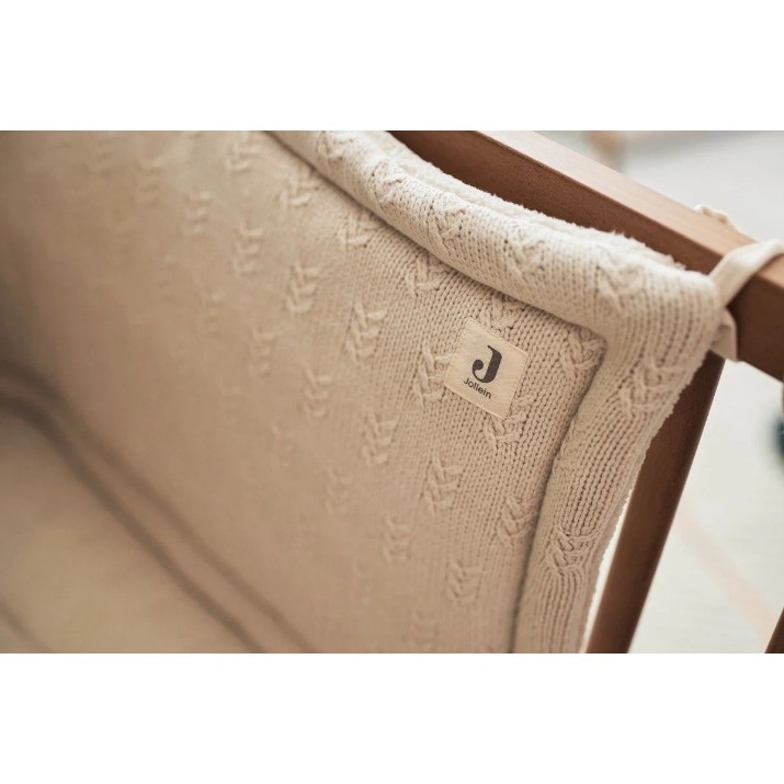 Protectie laterala pentru patut Jollein Grain Knit Oatmeal 180x30 (004-895-67047)