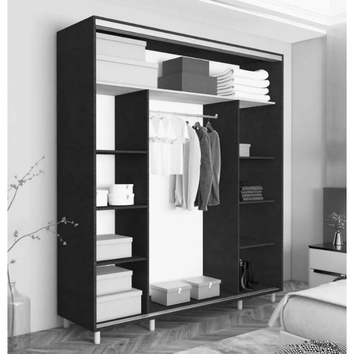 Шкаф-купе Mobildor-Lux Aron-P Mirror 200x200 Anthracite (aronp3072)