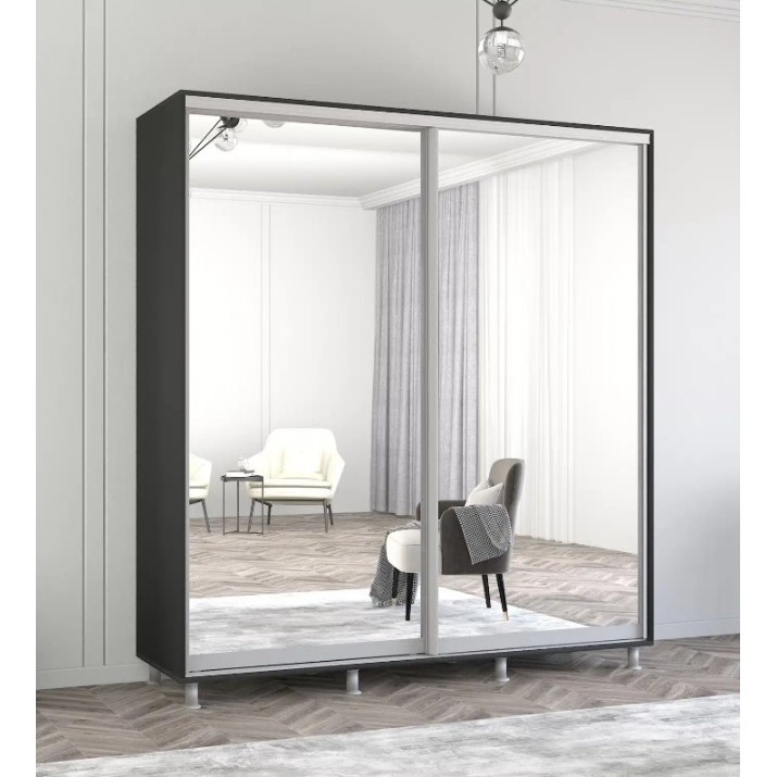 Шкаф-купе Mobildor-Lux Aron-P Mirror 200x220 Anthracite (aronp3074)