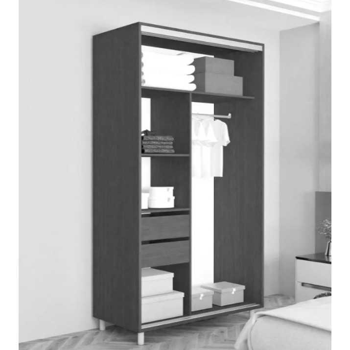 Dulap cu uşi glisante Mobildor-Lux Aron-S 160x200 Anthracite (arons3984) K1