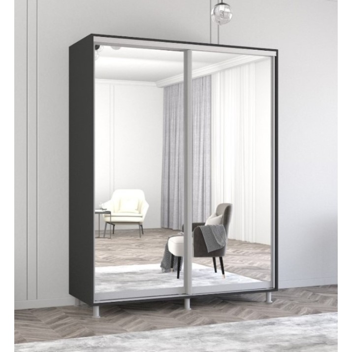 Шкаф-купе Mobildor-Lux Aron-S Mirror 170x200 Anthracite (arons4064)