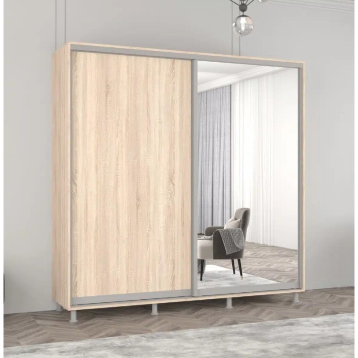 Шкаф-купе Mobildor-Lux Aron-S Chipboard/Mirror 200x220 Oak Sonoma (arons9881)