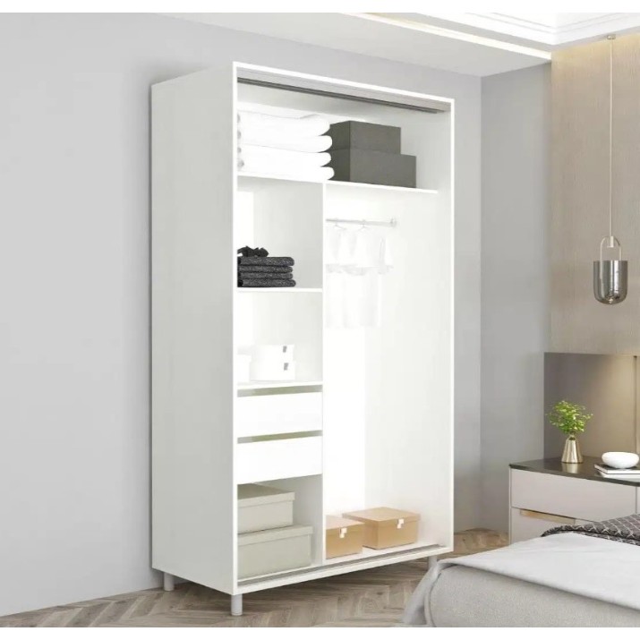 Шкаф-купе Mobildor-Lux Aron-S Chipboard/Mirror 170x220 White (00013734)