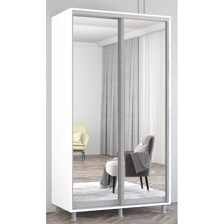 Dulap cu uşi glisante Mobildor-Lux Aron-S Mirror 120x230 White (arons4284)