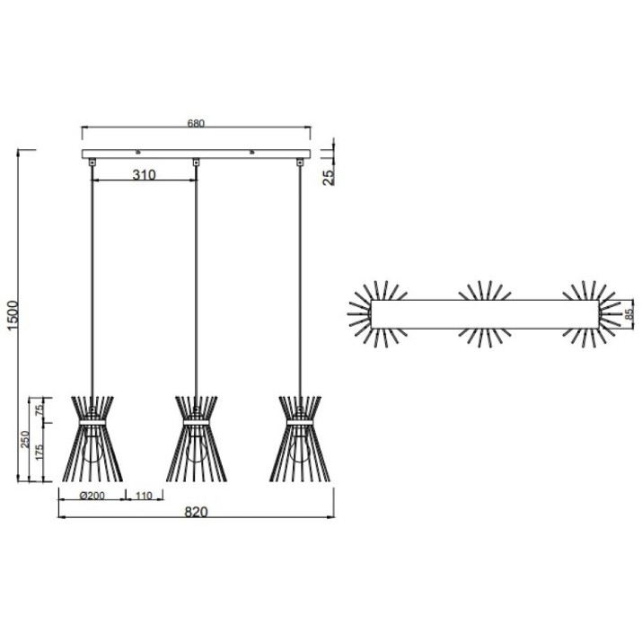 Lustră Trio Rod (R31533080)