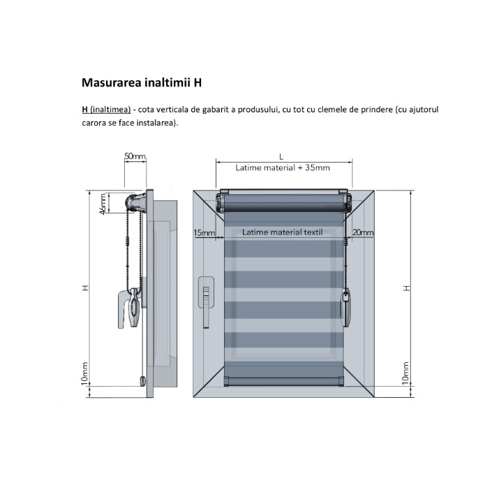 Rolete textile Msrolls Day Night Line 601/12 Platinum 0.95x1.70m