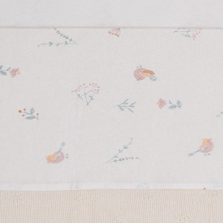 Cearșaf pentru copii Jollein Lovely Birds 120x150cm (008-524-67104)