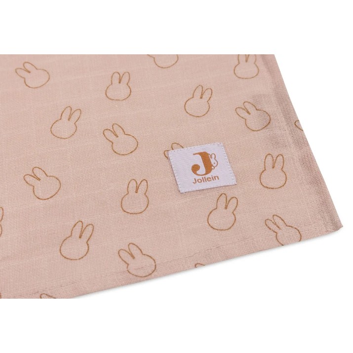 Pelinci Jollein Miffy Silhouettes Wild Rose 3pcs 70x70 (535-851-68067)