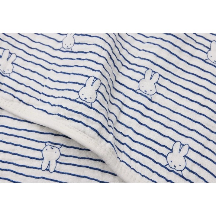 Plapumă pentru bebeluși Jollein Muslin Miffy Stripe Navy 75x100 (521-511-68008)