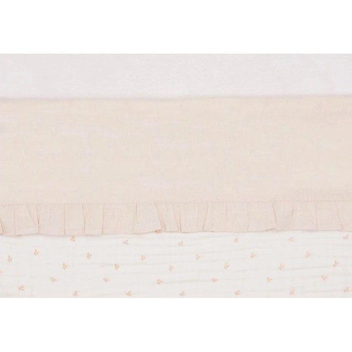 Cearșaf pentru copii Jollein Ruffle Natural 120x150cm (008-524-66041)