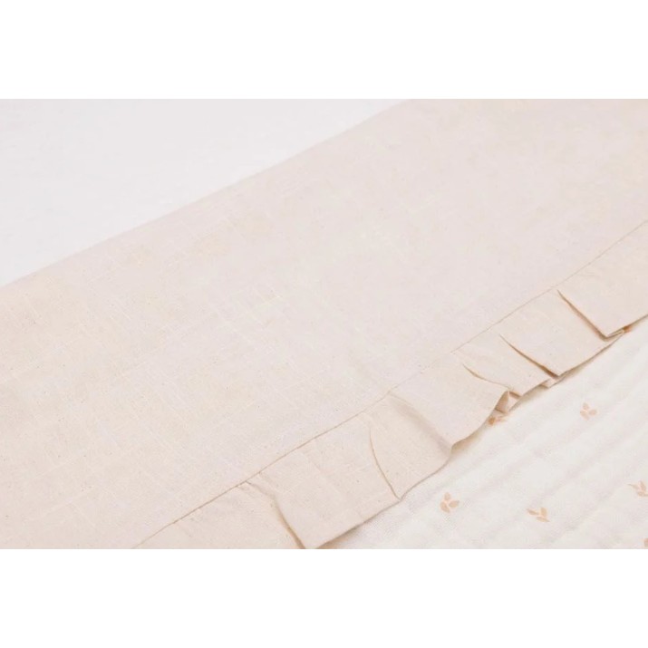 Cearșaf pentru copii Jollein Ruffle Natural 120x150cm (008-524-66041)