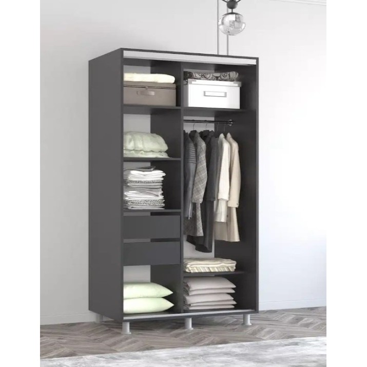 Dulap cu uşi glisante Mobildor-Lux Aron 180x210 Anthracite/White (aron1281) K