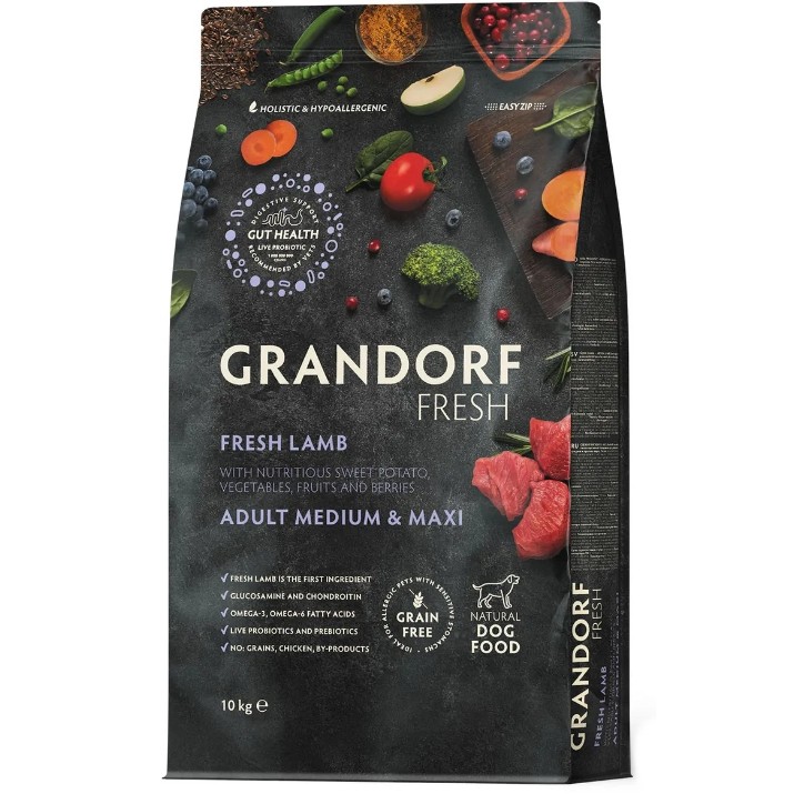 Hrană uscată pentru câini Grandorf Fresh Adult Medium & Maxi Lamb & Sweet Potato 10kg