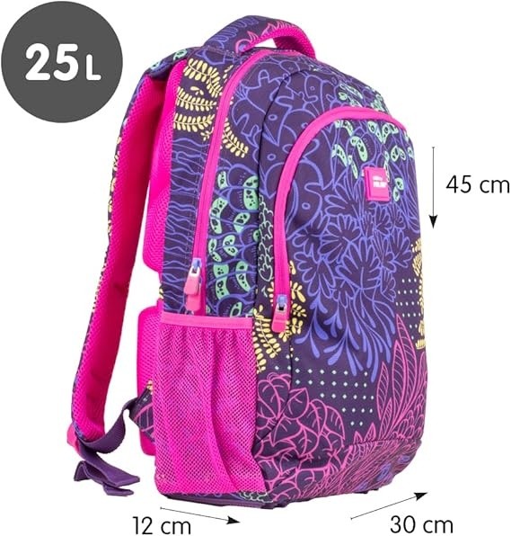 Rucsac școlar Milan Fireflies Lilac 21L (624601FI)