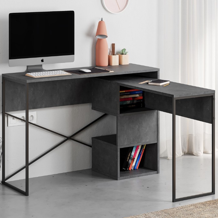 Masa de birou Showdeko Badau Multi Purpose Desk Retro Grey