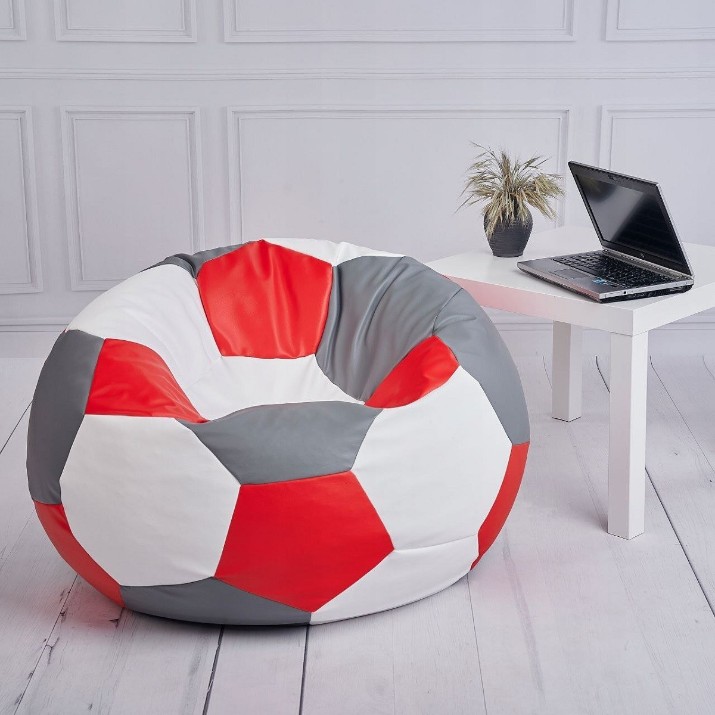 Кресло-мешок BeanBag Ares L Grey/Red/White