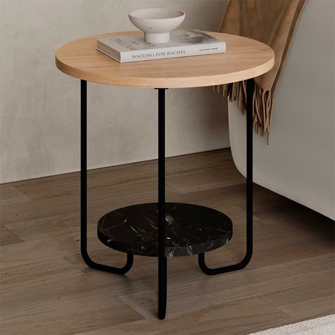 Măsuţă cafea Showdeko Corro Side Table Sapphire Oak/Lotus