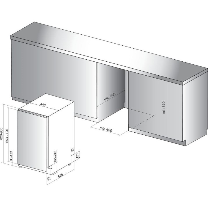 Maşină de spălat vase încorporabilă Whirlpool WSIO 3O34 PFE X
