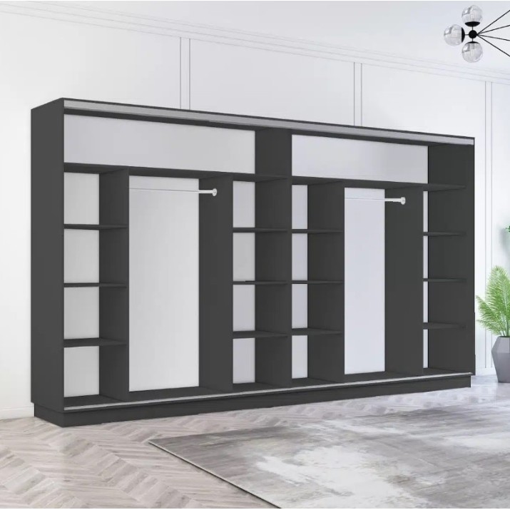 Шкаф-купе Mobildor-Lux Fox Chipboard/Mirror 370x210 Anthracite (fox7523)