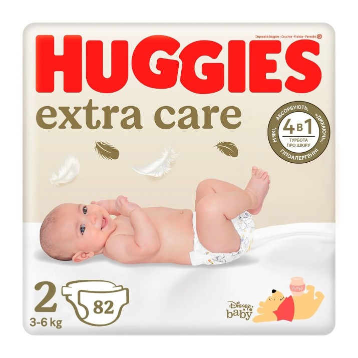 Подгузники Huggies Extra Care Mega 2/3-6kg 82pcs