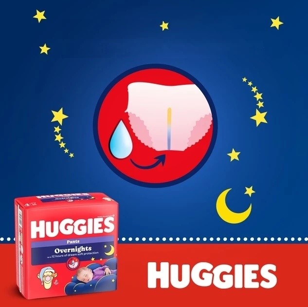 Подгузники-трусики Huggies Overnights 5/12-17kg 24pcs