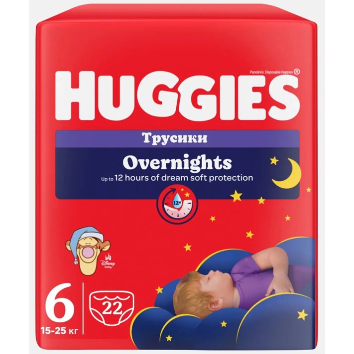 Подгузники-трусики Huggies Overnights 6/15-25kg 22pcs