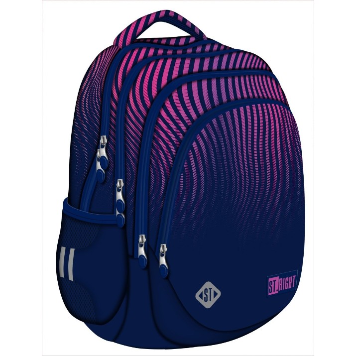 Rucsac școlar St.Right Violet Gradient Wave 681868