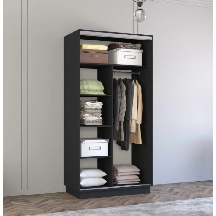Dulap cu uşi glisante Mobildor-Lux Fox Mirror Elements 120x240 Anthracite (fox6089)
