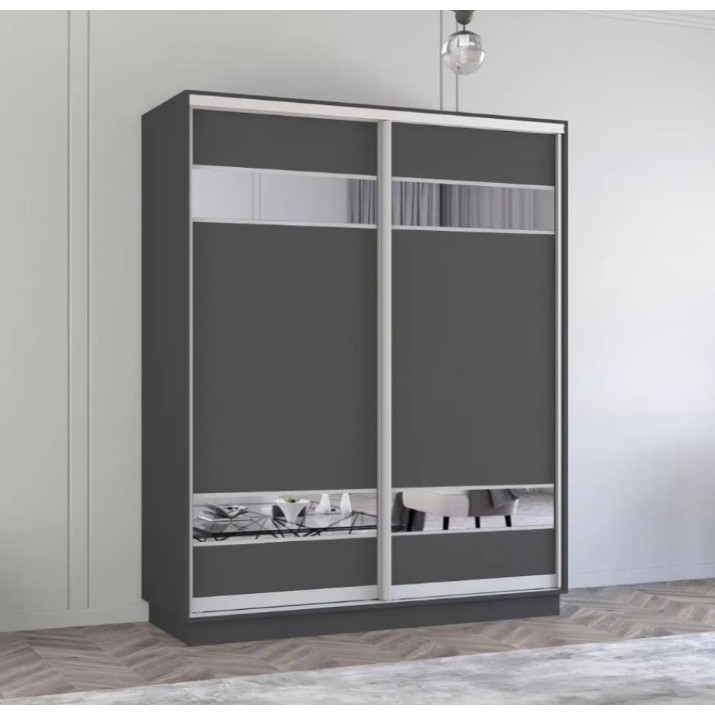 Dulap cu uşi glisante Mobildor-Lux Fox Mirror Elements 230x210 Anthracite (fox6616)