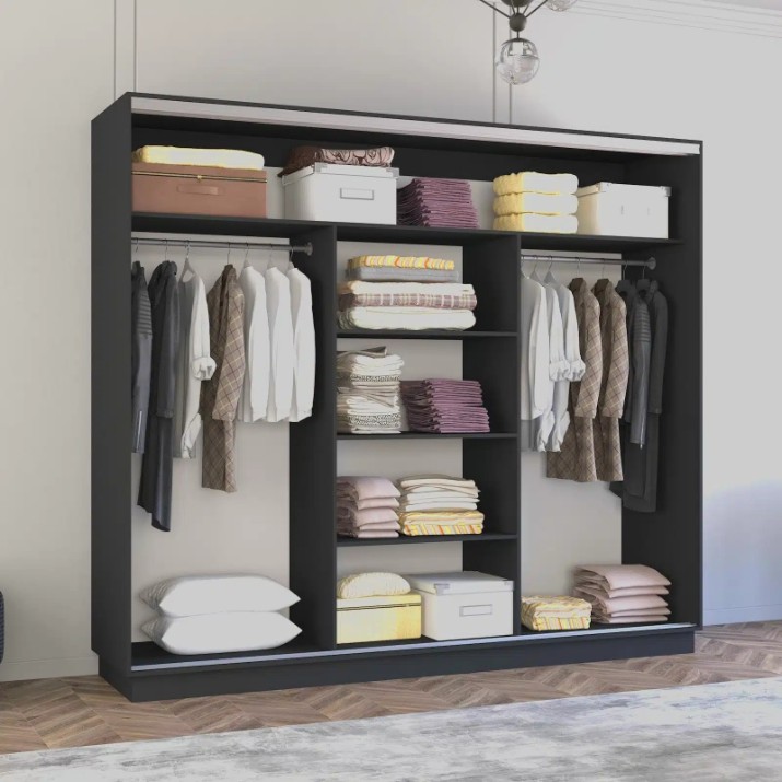 Dulap cu uşi glisante Mobildor-Lux Fox Mirror Elements 270x230 Anthracite (fox6426)