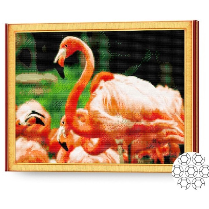 Алмазная мозаика Art Gallery Premium Lovely Flamingos 40x50cm (GA72193)