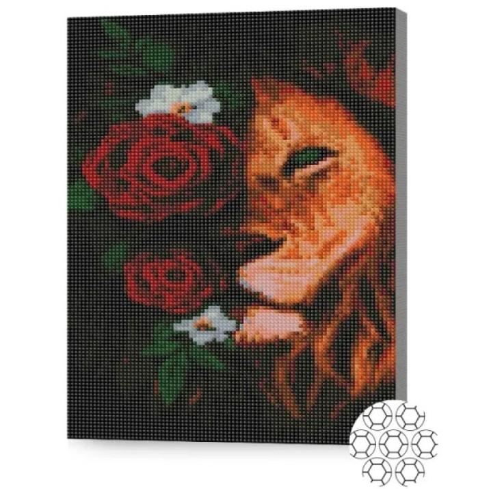 Mozaic cu diamante Art Gallery Premium Flower Soul Of A Lion 30x40cm (XQB74856)