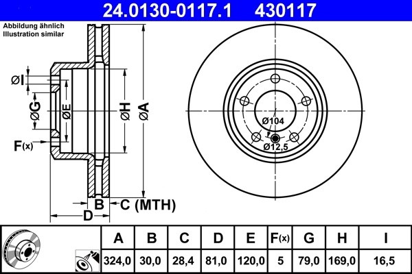 Тормозной диск ATE 24.0130-0117.1
