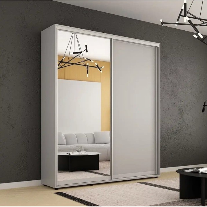 Шкаф-купе Mobildor-Lux Compact Chipboard/Mirror 180x220 Grey (00013676)