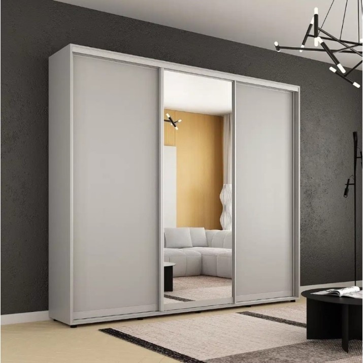 Шкаф-купе Mobildor-Lux Compact Chipboard/Mirror 260x210 Grey (00013420)