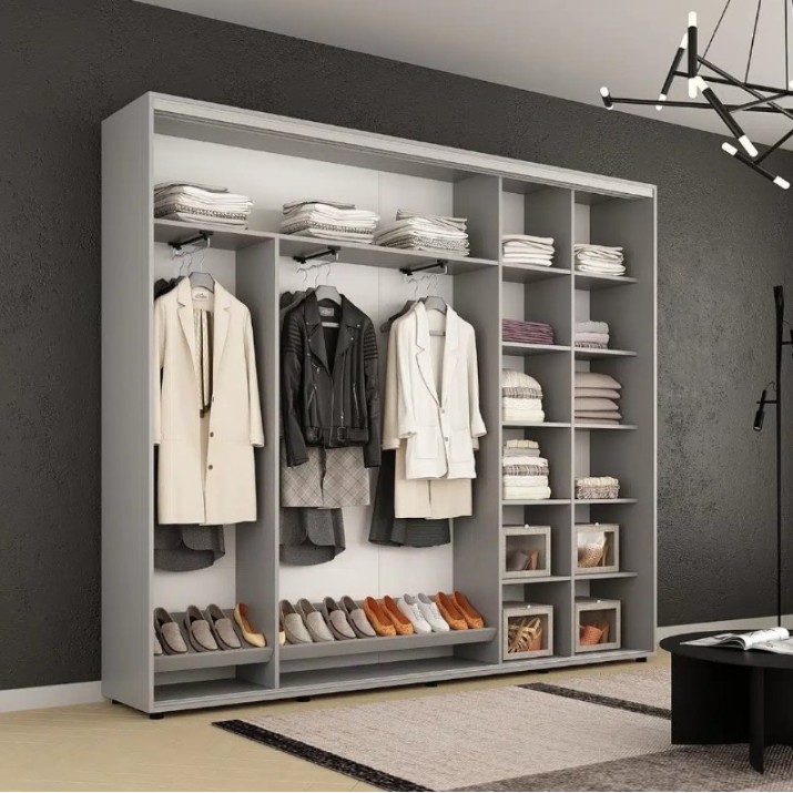Шкаф-купе Mobildor-Lux Compact Chipboard/Mirror 270x200 Grey (00013424)