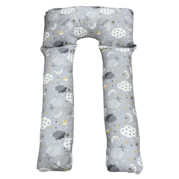 Husă pernă pentru alaptare Holala Kids Grey Clouds M.