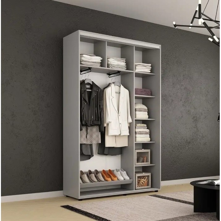 Dulap cu uşi glisante Mobildor-Lux Compact Lines 150x200 Grey (00013141)