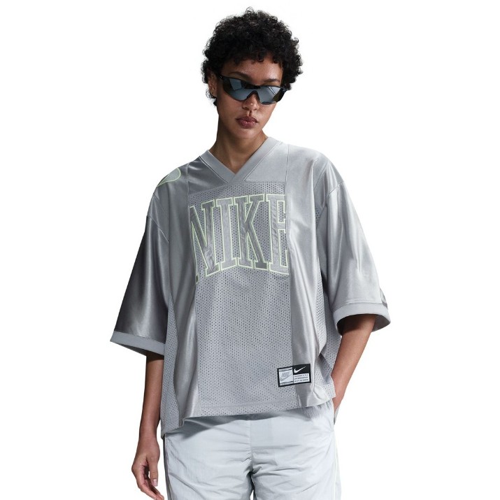 Женская футболка Nike W Nsw Street Ss Gx Jrsy Top Light Smoke Grey/Barely Volt, s.M