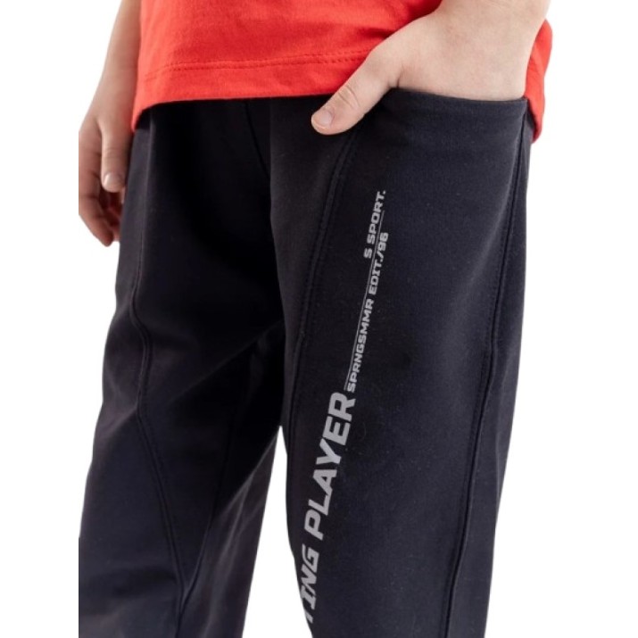 Pantaloni spotivi pentru copii Bumbacel BP13628K_0303A1_S76 Black, 10-11 years