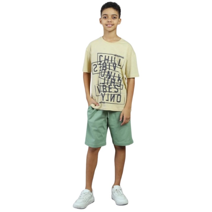 Pantaloni scurți pentru copii Bumbacel BPS70586_0532_S77 Green, 13-14 years