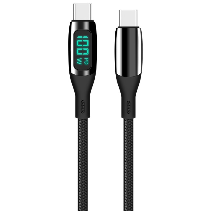 Cablu USB Helmet Type-C to Type-C 100W 1.2m Black (HMTCCTC100WLDBK)